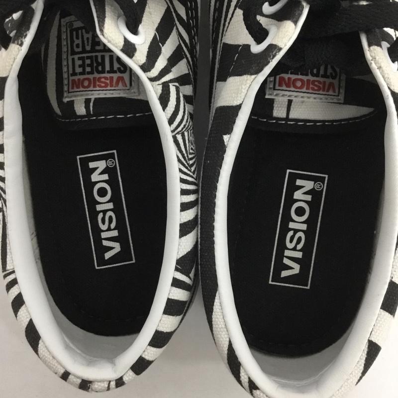 ヴィジョン ストリート ウェア VISION STREET WEAR スニーカー スニーカー VSW-9152 ローテクスニーカー 26cm 26.0cm 総柄 白 / ホワイト / X 黒 / ブラック / メンズ USED 古着 中古 10124275