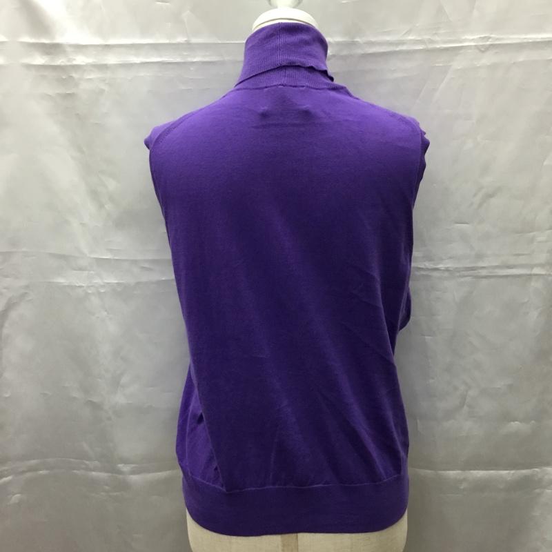 ユナイテッドアローズ UNITED ARROWS アンサンブルニット 長袖 1528-106-0078 UGCB コットン カーディガン ノースリーブニット タートルネック クルーネック 無地 紫 / パープル / レディース USED 古着 中古 10107481