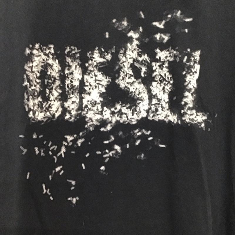 ディーゼル DIESEL Tシャツ 七分袖 サイドスリット S ロゴ、文字 黒 / ブラック / レディース USED 古着 中古 10130609