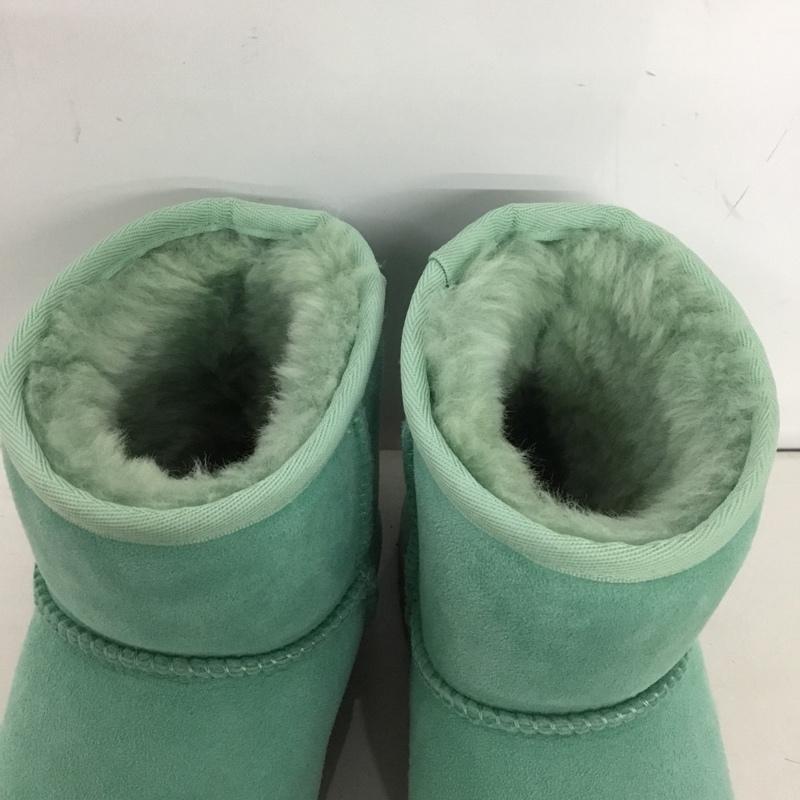 アグ UGG ブーツ ショートブーツ 5854 クラシックミニ ムートン 24cm 24.0cm ロゴ、文字 薄緑 / ライトグリーン / レディース USED 古着 中古 10144423