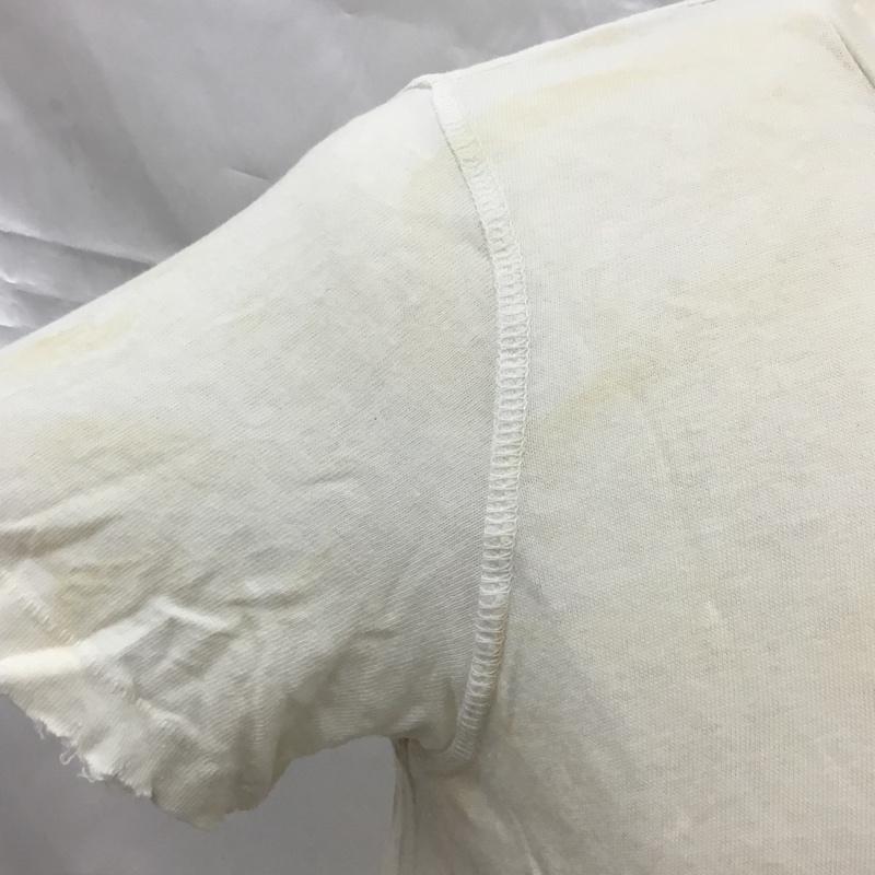 ドクターコレクターズ Dr,collectors Tシャツ 半袖 半袖カットソー Tシャツ クルーネックカットソー ダメージ加工 M ワンポイント 白 / ホワイト / メンズ USED 古着 中古 10105797