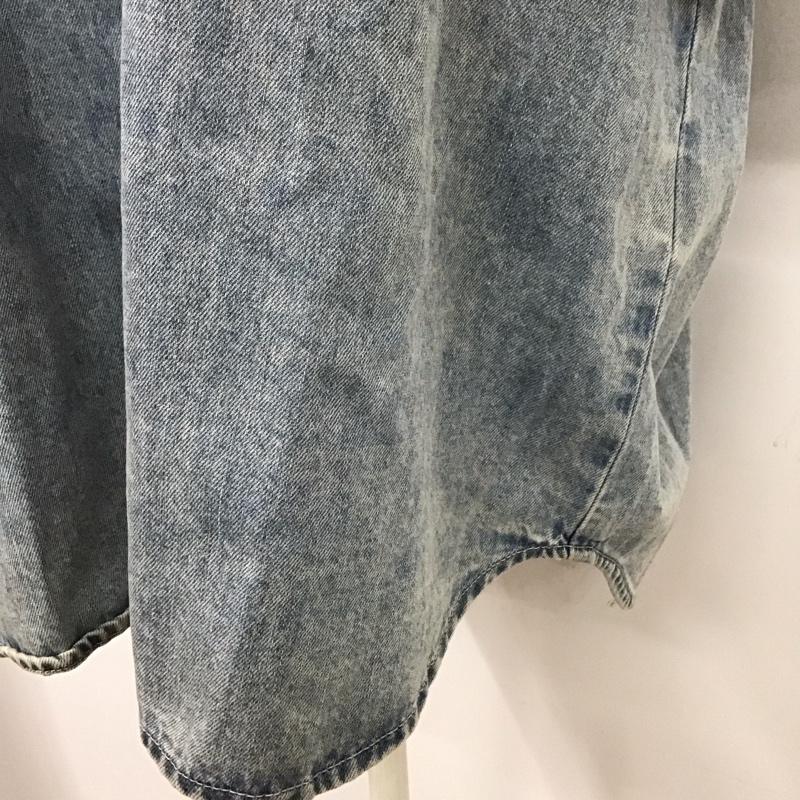 ジーナシス JEANASIS シャツ、ブラウス 半袖 JS064293AA デニムシャツ オーバーサイズ FREE 無地 青 / ブルー / レディース USED 古着 中古 10109528