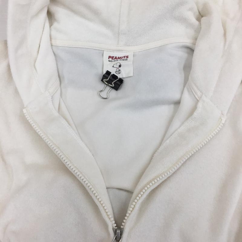 ジェラートピケオム GELATO PIQUE HOMME パーカー 長袖 ZIPパーカー PEANUTS L キャラクター 白 / ホワイト / メンズ USED 古着 中古 10133597