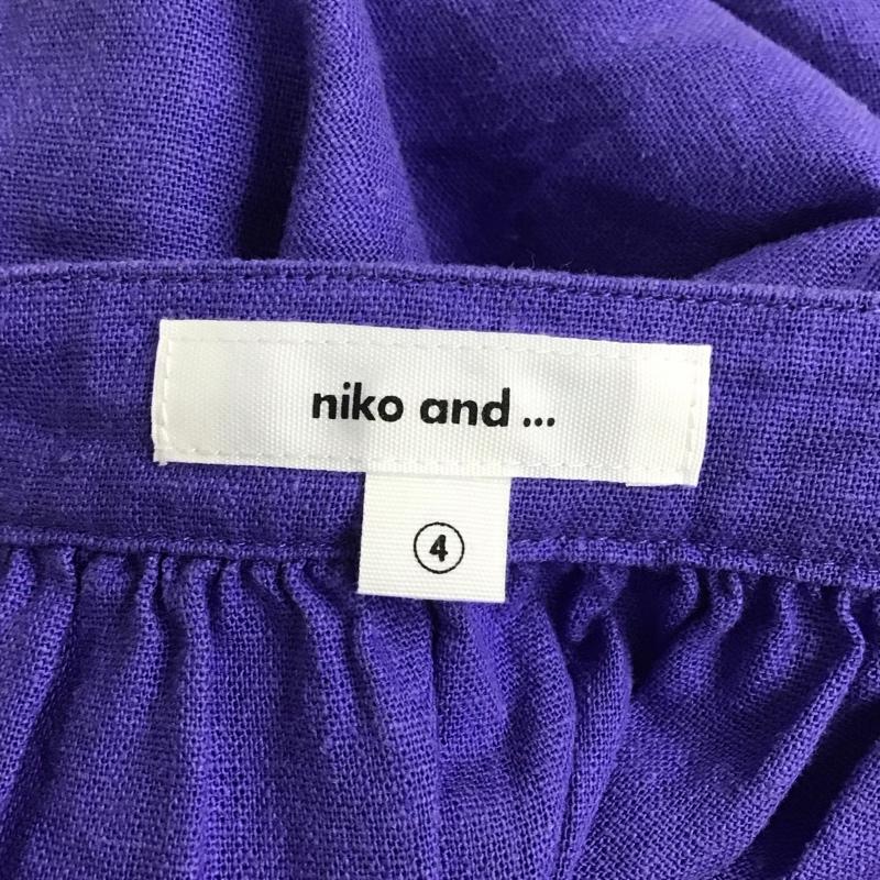 ニコアンド niko and... シャツ、ブラウス 七分袖 S203NB64AD レーヨンリネン ボリュームパフスリーブ 2WAY L 無地 青 / ブルー / レディース USED 古着 中古 10112261