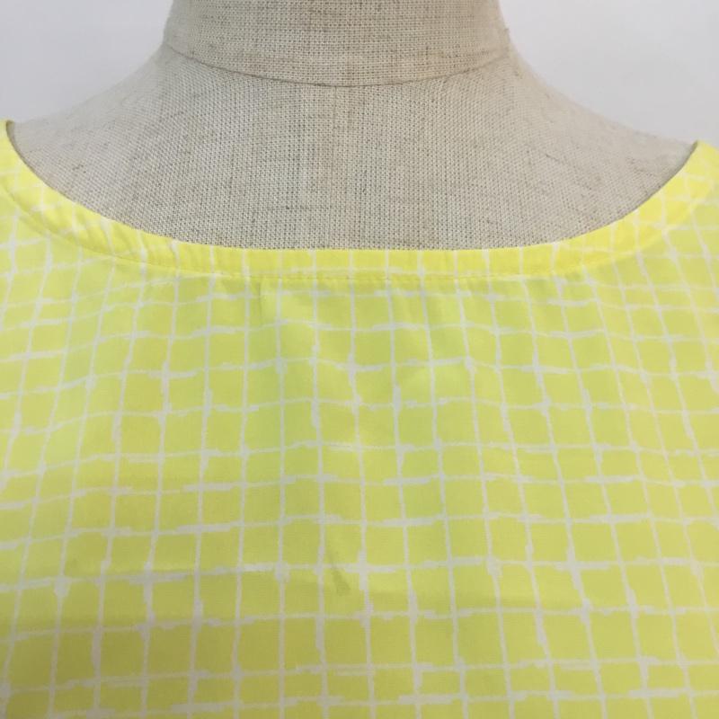 ロペピクニック ROPE  PICNIC カットソー 半袖 38 無地 X チェック 白 / ホワイト / X 黄 / イエロー /  レディース USED 古着 中古 10049216