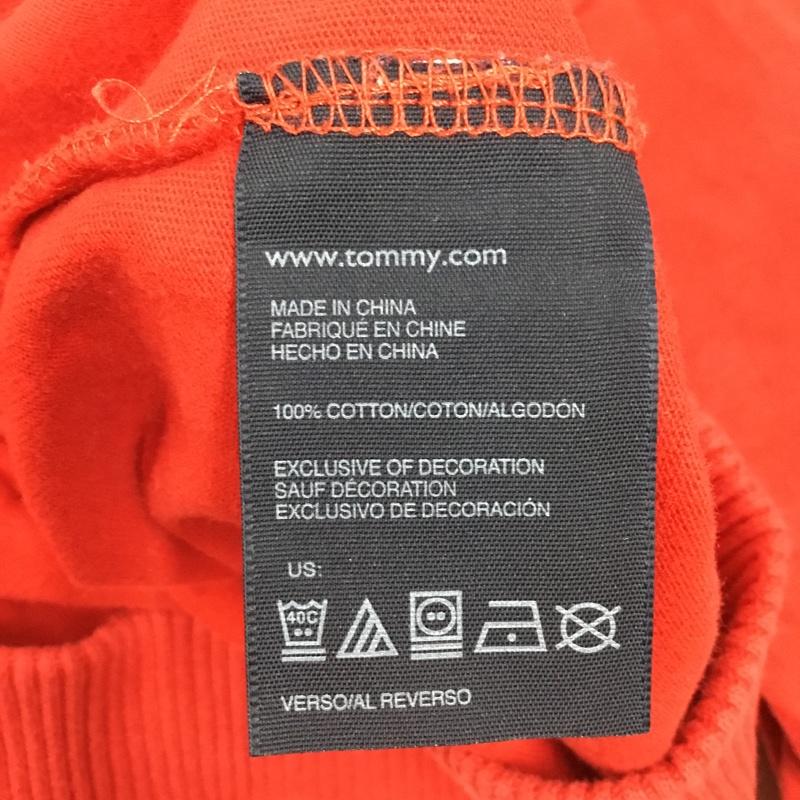 トミーヒルフィガー TOMMY HILFIGER パーカー 長袖 フルジップ ジップアップ フーディー XL ロゴ、文字 赤 / レッド / メンズ USED 古着 中古 10117174