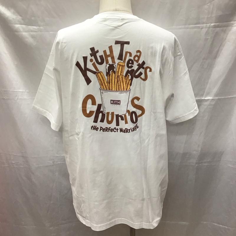 キス KITH Tシャツ 半袖 半袖カットソー プリントTシャツ クルーネックカットソー L プリント 白 / ホワイト /  メンズ USED 古着 中古 10111006