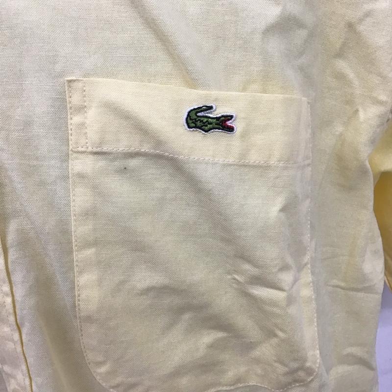 ラコステ LACOSTE シャツ、ブラウス 半袖 半袖シャツ カラーシャツ 半袖カットソー ボタンダウンシャツ XL ロゴ、文字 黄 / イエロー /  メンズ USED 古着 中古 10109090