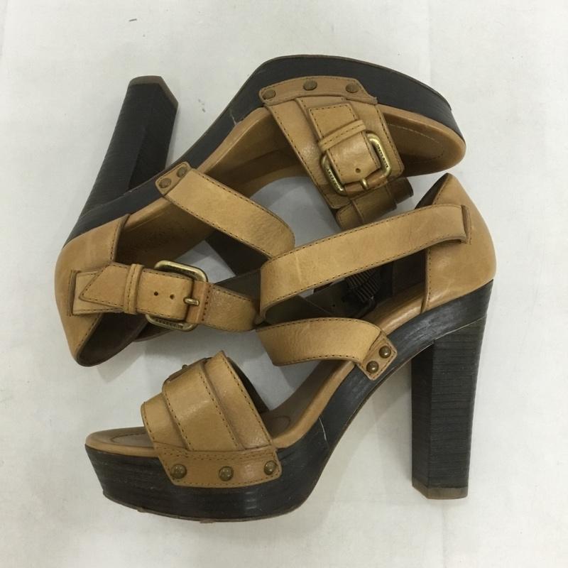 バーバリーブルーレーベル BURBERRY BLUE LABEL サンダル サンダル ストラップ ヒール ロゴ、文字 ベージュ / ベージュ / レディース USED 古着 中古 10138482