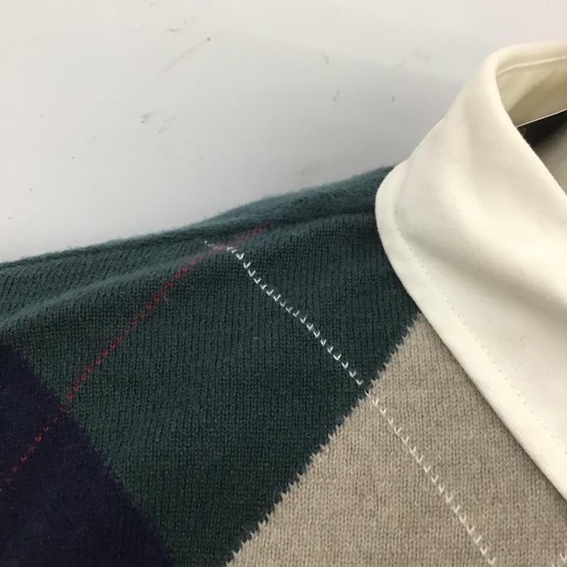 エディーバウアー Eddie Bauer ニット、セーター 長袖 長袖ニットカットソー ニット セーター M チェック マルチカラー / マルチカラー / メンズ USED 古着 中古 10112566