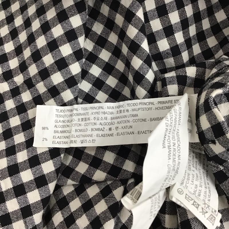 ザラ ZARA TRAFALUC カットソー 半袖 フレンチスリーブ L チェック 白 / ホワイト / X 黒 / ブラック /  レディース USED 古着 中古 10114083