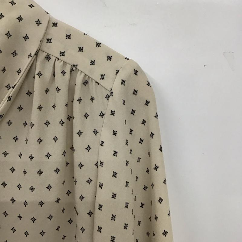 インデックス index カットソー 長袖 長袖シャツ 総柄シャツ ノーカラーシャツ M 総柄 ベージュ / ベージュ / レディース USED 古着 中古 10128956