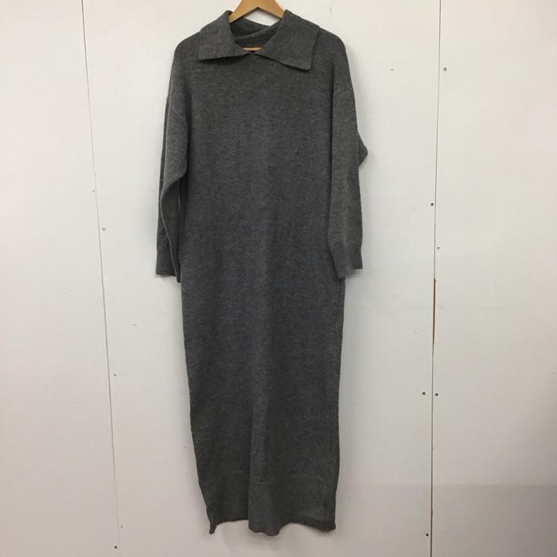 セレクトモカ select MOCA ワンピース ロングスカート 30001659 ポロニットロングワンピース L 無地 灰 / グレー / レディース USED 古着 中古 10137457