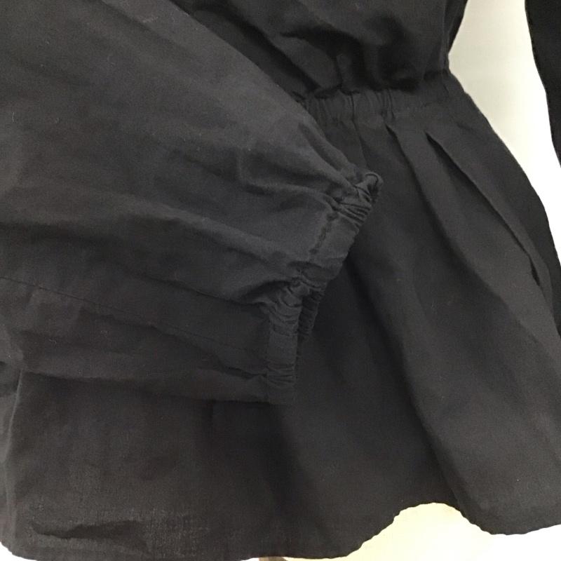 サニーレーベル Sonny Label カットソー 長袖 LA76-23K002 カシュクール シャーリングブラウス 前後着 FREE 無地 黒 / ブラック /  レディース USED 古着 中古 10112244