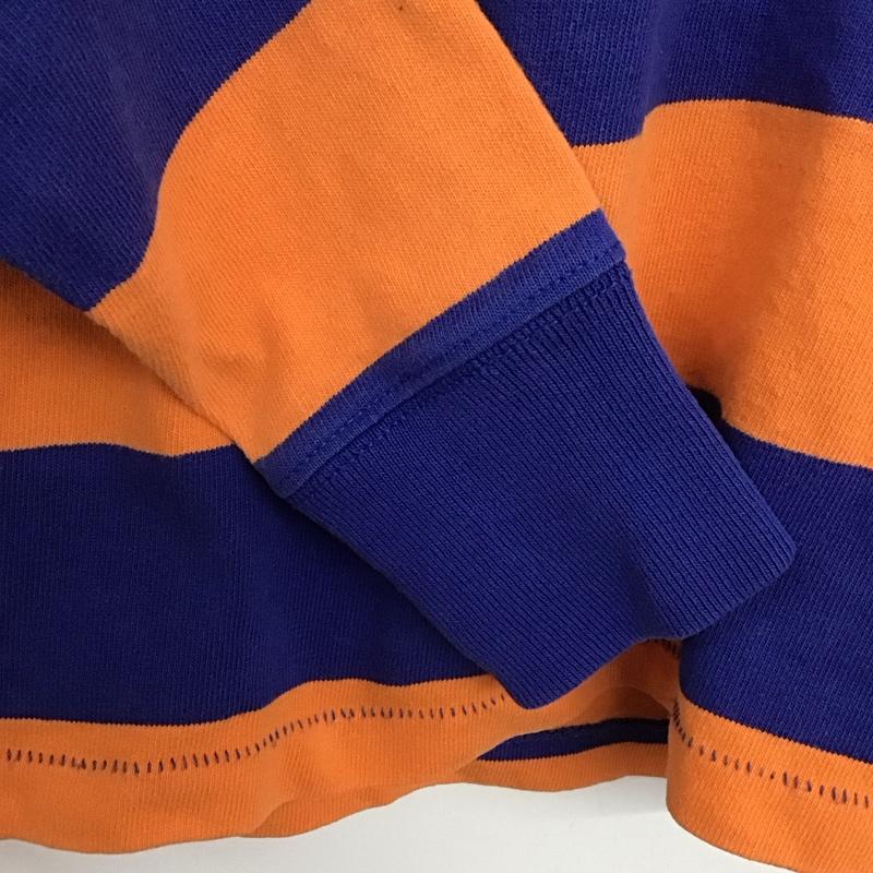 ラルフローレン ラグビー RALPH LAUREN RUGBY ポロシャツ 長袖 長袖ポロシャツ 長袖カットソー カラーシャツ S ボーダー柄 青 / ブルー / X 橙 / オレンジ / レディース USED 古着 中古 10132948