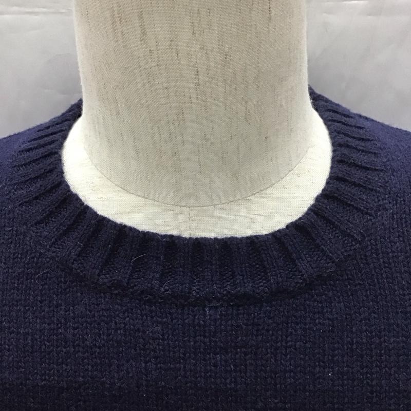 トミーヒルフィガー TOMMY HILFIGER ニット、セーター 長袖 長袖ニットカットソー ニット セーター クルーネックニット M ロゴ、文字 紺 / ネイビー / メンズ USED 古着 中古 10111727