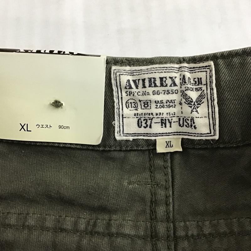 アヴィレックス AVIREX パンツ ワークパンツ、ペインターパンツ 6106044 ミリタリー カーゴパンツ エアロパンツ ワイドパンツ XL ロゴ、文字 カーキ / カーキ /  メンズ USED 古着 中古 10122703