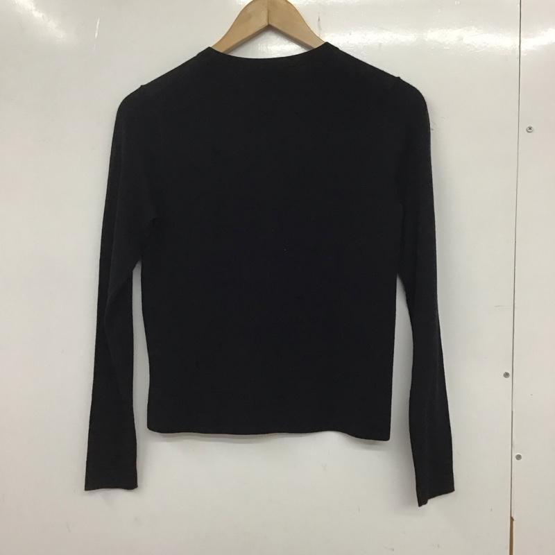 セオリー theory カーディガン 長袖 03-4303749 ウール クルーネック 38 無地 黒 / ブラック / レディース USED 古着 中古 10133737