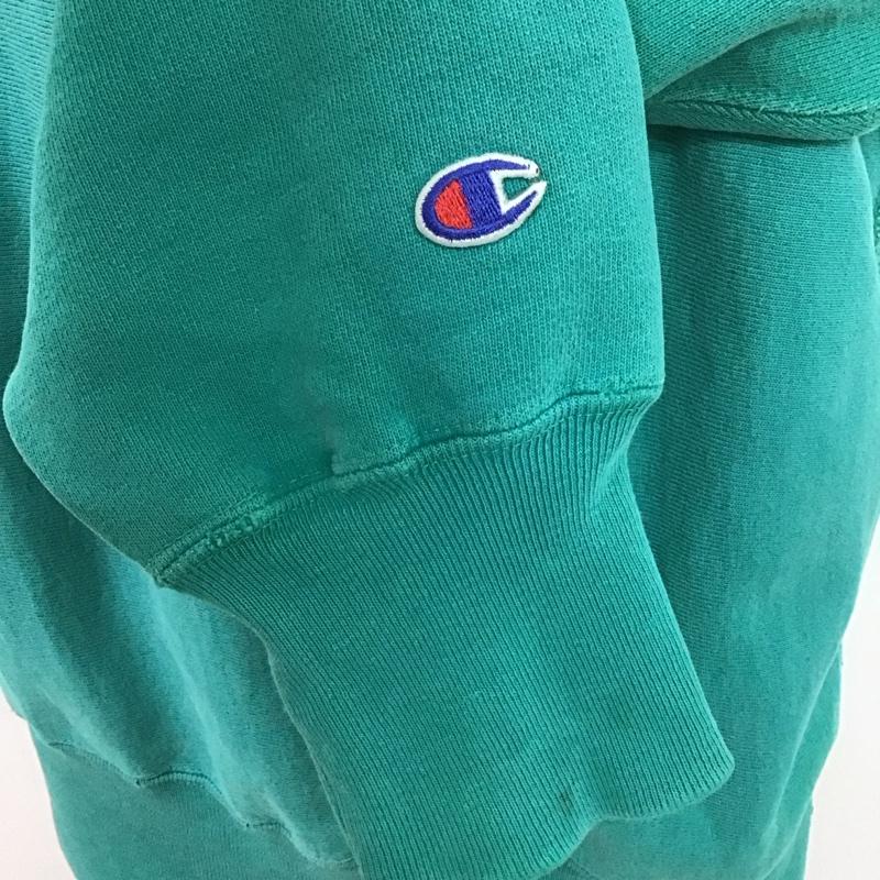 チャンピオン Champion トレーナー 長袖 長袖スウェット 長袖トレーナー リブカットソー 長袖カットソー プリントトレーナー L ロゴ、文字 青 / ブルー / メンズ USED 古着 中古 10106320