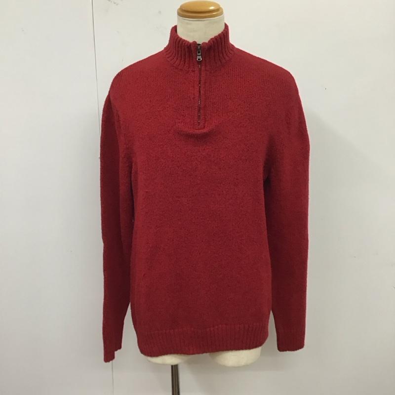 チャップス CHAPS ニット、セーター 長袖 長袖ニットカットソー ニット セーター ジップアップネックニット L 無地 赤 / レッド / メンズ USED 古着 中古 10122147