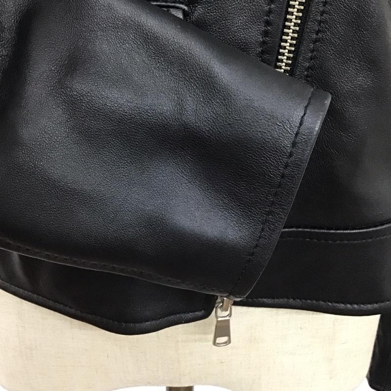 グリーンレーベルリラクシング green label relaxing ジャケット、上着 ライダース 3625-199-1175 KC SHEEPレザー ラムレザー レザージャケット 36 無地 黒 / ブラック / レディース USED 古着 中古 10117387