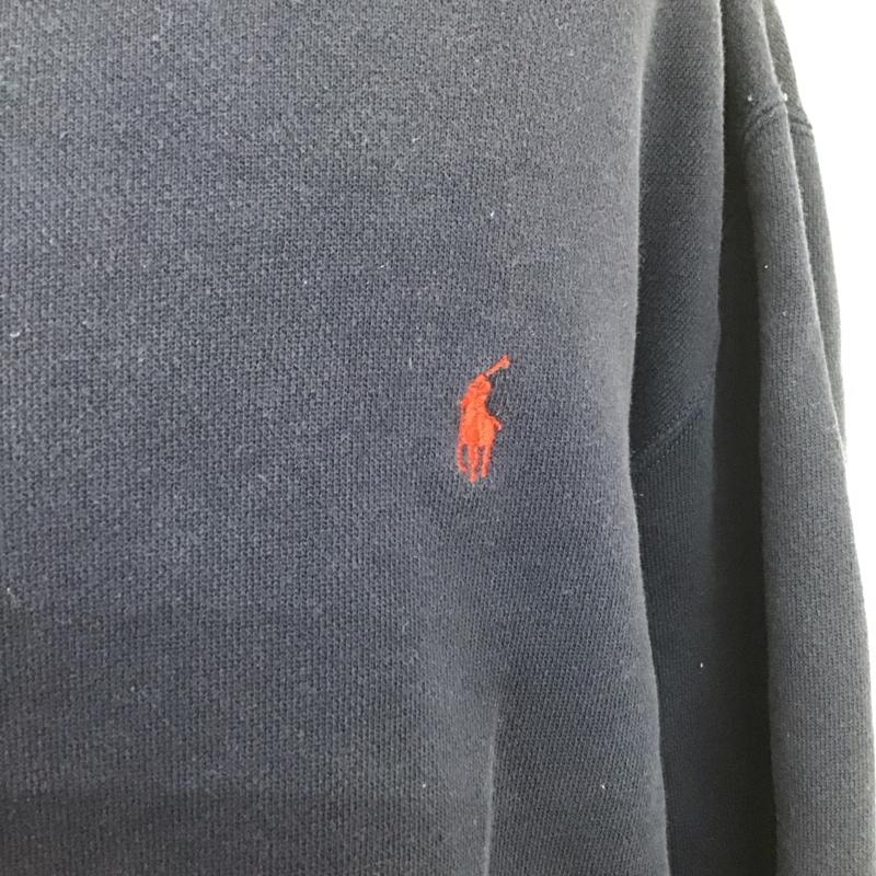 ポロバイラルフローレン Polo by RALPH LAUREN トレーナー 長袖 長袖トレーナー スウェット クルーネック リブスウェットカットソー L ロゴ、文字 紺 / ネイビー / メンズ USED 古着 中古 10106985