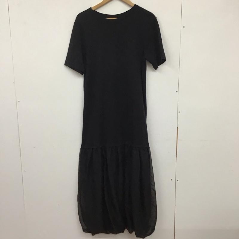 エミ emmi ワンピース ロングスカート 13wco234008 半袖ワンピース ロングワンピース フレアスカート 0 無地 黒 / ブラック / レディース USED 古着 中古 10134349