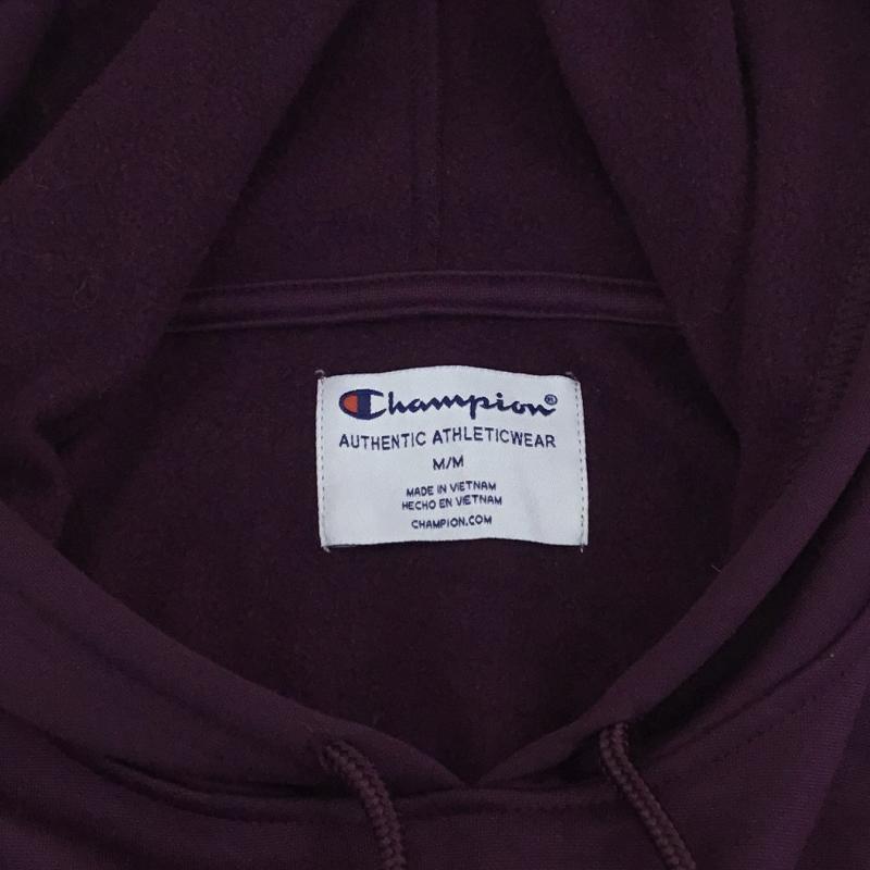 チャンピオン Champion パーカー 長袖 Champion パーカー M ロゴ、文字 X ワンポイント 紫 / パープル / X 灰 / グレー / メンズ USED 古着 中古 10128210