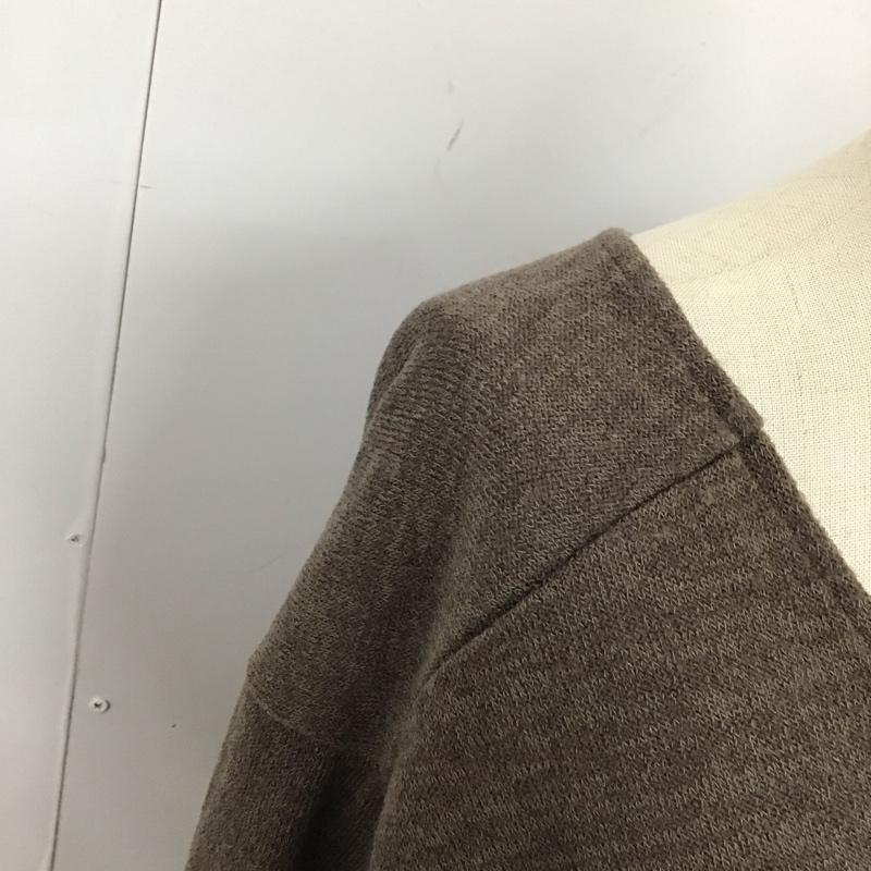 フリークスストア FREAK S STORE カーディガン 長袖 長袖カーディガン 長袖カットソー ノーカラージャケット 前開カーディガン FREE 無地 茶 / ブラウン / レディース USED 古着 中古 10122424