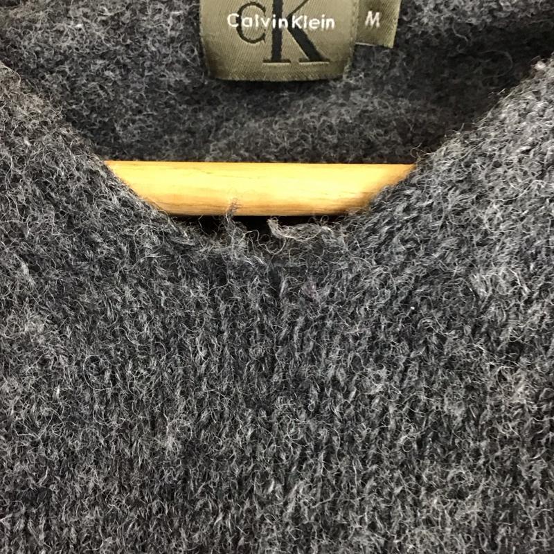 カルバン・クライン Calvin Klein ニット、セーター 長袖 M 無地 灰 / グレー / メンズ USED 古着 中古 10120165