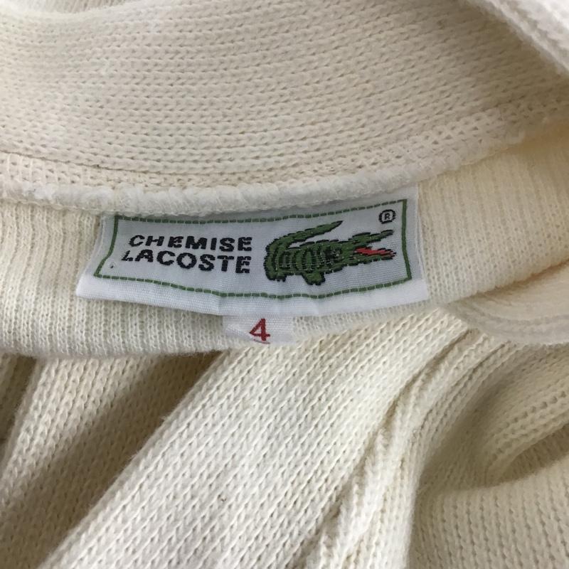 ラコステ LACOSTE カーディガン 長袖 4 無地 白 / ホワイト / メンズ USED 古着 中古 10105675