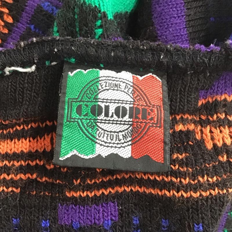 古着 USED トレーナー 長袖 長袖ニットカットソー クルーネック セーター プリント マルチカラー / マルチカラー / メンズ USED 古着 中古 10127104