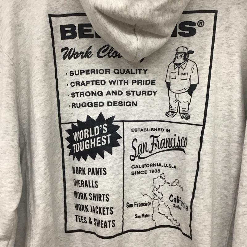 ベンデイビス BEN DAVIS パーカー 長袖 長袖パーカー プルオーバーパーカー スウェット M プリント 灰 / グレー / メンズ USED 古着 中古 10133624