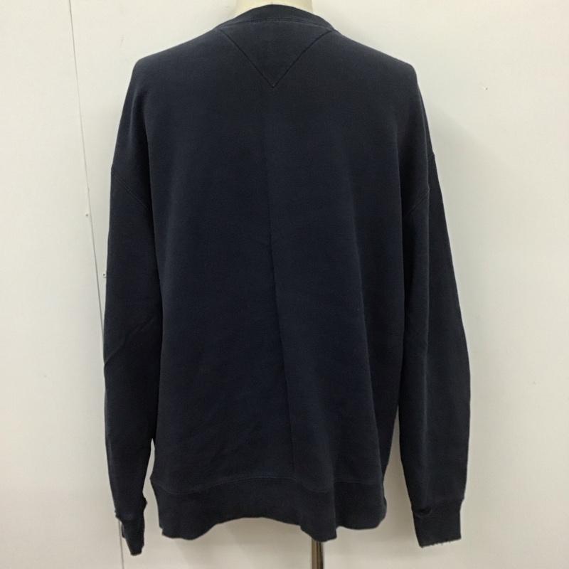 トミーヒルフィガー TOMMY HILFIGER トレーナー 長袖 スウェット 裏起毛 L ロゴ、文字 紺 / ネイビー / メンズ USED 古着 中古 10110961