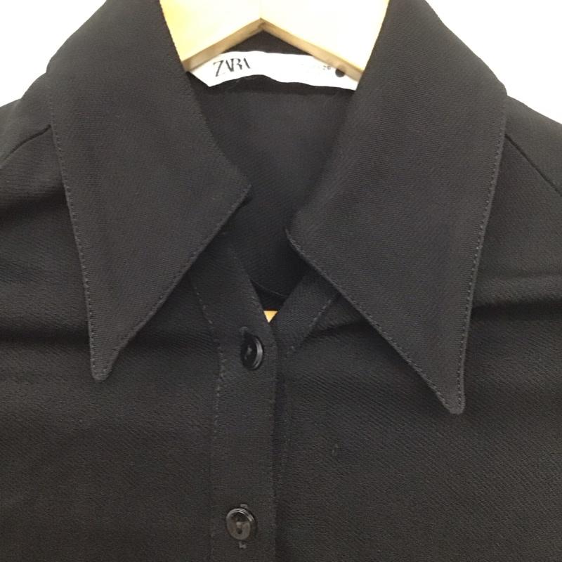 ザラ ZARA シャツ、ブラウス 長袖 S 無地 黒 / ブラック / レディース USED 古着 中古 10129859