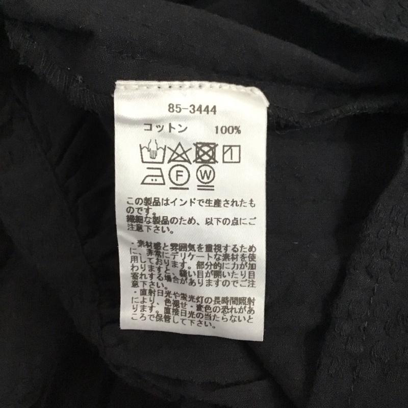 トラッゾドンナ Torrazzo Donna シャツ、ブラウス 半袖 85-3444 Vネック インド綿 タグ付き M 刺繍 黒 / ブラック / レディース USED 古着 中古 10123235