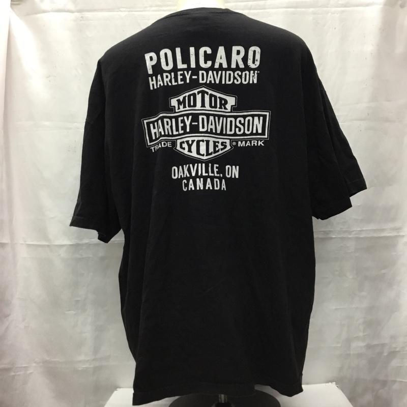 ハーレーダビッドソン Harley-Davidson Tシャツ 半袖 半袖カットソー プリントTシャツ クルーネックカットソー ロゴ、文字 黒 / ブラック / メンズ USED 古着 中古 10106486