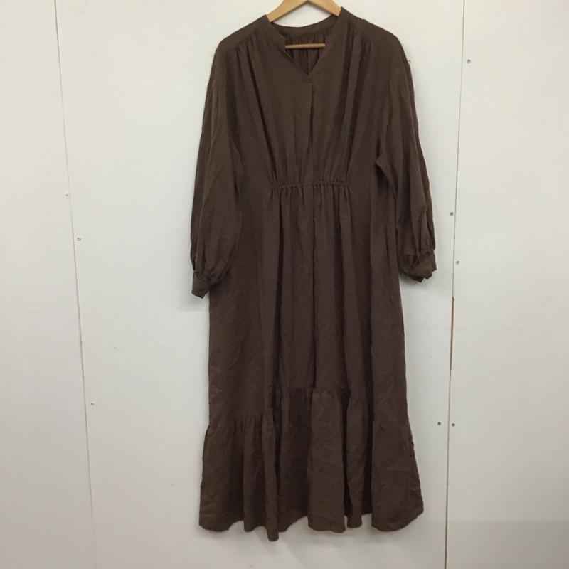 アーバンリサーチ URBAN RESEARCH ワンピース ロングスカート DR07-26G703 ティアード 長袖 無地 茶 / ブラウン / レディース USED 古着 中古 10138664