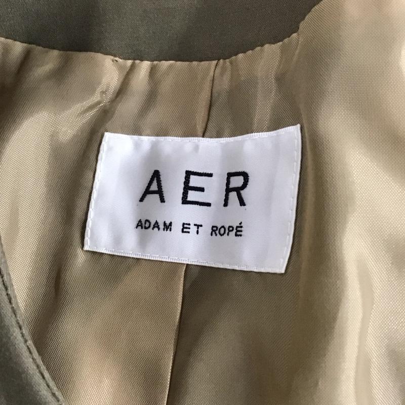 アダムエロペ ADAM ET ROPE ジャケット、上着 ジャケット、ブレザー 長袖ジャケット ノーカラージャケット 前ボタンジャケット 36 無地 カーキ / カーキ / レディース USED 古着 中古 10123918