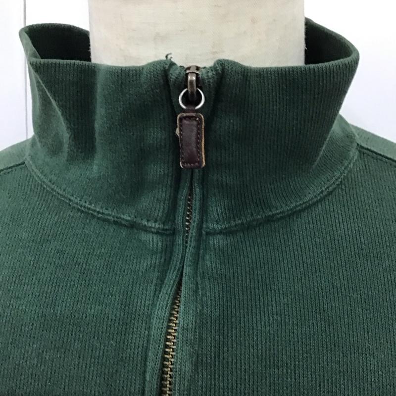 ポロバイラルフローレン Polo by RALPH LAUREN トレーナー 長袖 長袖トレーナー スウェット ジップネック リブスウェットカットソー XL ロゴ、文字 緑 / グリーン /  メンズ USED 古着 中古 10119142