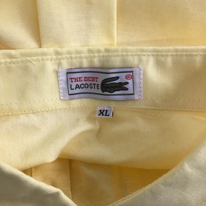 ラコステ LACOSTE シャツ、ブラウス 半袖 半袖シャツ カラーシャツ 半袖カットソー ボタンダウンシャツ XL ロゴ、文字 黄 / イエロー /  メンズ USED 古着 中古 10109090