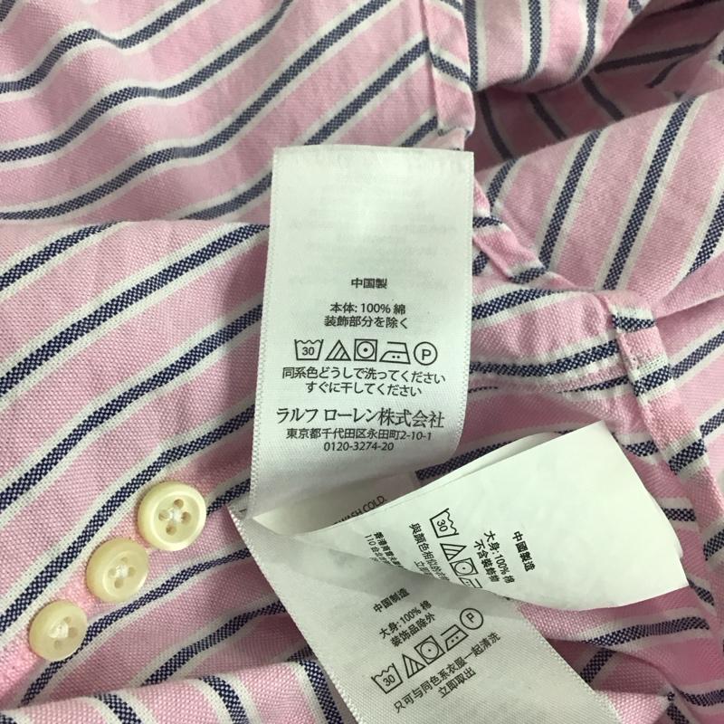 ラルフローレン RALPHLAUREN シャツ、ブラウス 長袖 長袖シャツ ストライプシャツ カラーシャツ ボタンダウンシャツ XS ストライプ 桃 / ピンク / メンズ USED 古着 中古 10139893