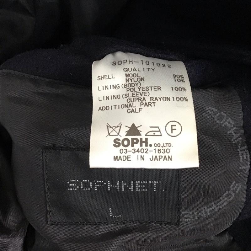 ソフネット SOPHNET. コート コート一般 ショートコート ピーコート アウター ジャケット L 無地 紺 / ネイビー / メンズ USED 古着 中古 10114410