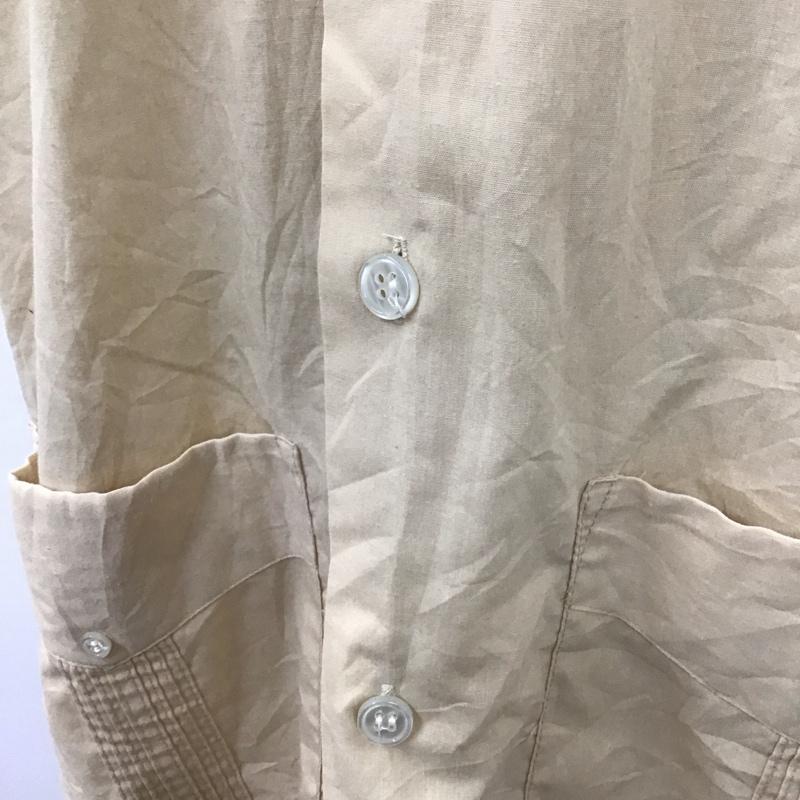 古着 USED シャツ、ブラウス 半袖 半袖シャツ カラーシャツ 半袖カットソー キューバシャツ カジュアルシャツ 無地 ベージュ / ベージュ / メンズ USED 古着 中古 10106753