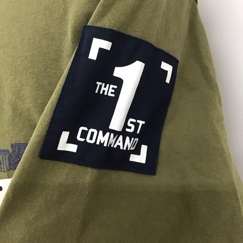 アヴィレックス AVIREX Tシャツ 長袖 長袖カットソー プリントTシャツ クルーネックカットソー XL ロゴ、文字 カーキ / カーキ /  メンズ USED 古着 中古 10112709