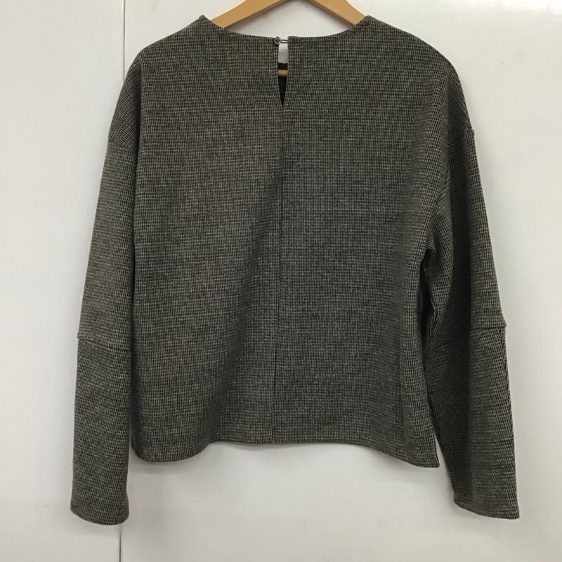 オペークドットクリップ OPAQUE.CLIP カットソー 長袖 637-17229 袖フォルムデザインカットソー ウールライク L 黒 / ブラック / X 白 / ホワイト / レディース USED 古着 中古 10129130