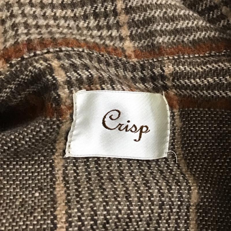 クリスプ Crisp シャツ、ブラウス 長袖 シャツジャケット CPOジャケット オーバーサイズ FREE チェック 茶 / ブラウン / レディース USED 古着 中古 10118790