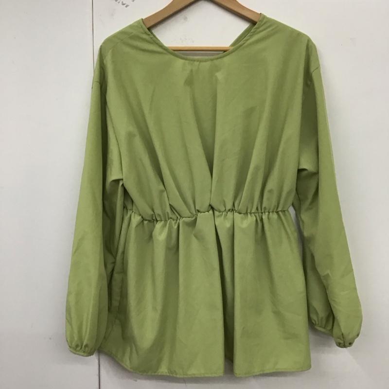 アズールバイマウジー AZUL BY MOUSSY シャツ、ブラウス 長袖 250GSB30-247C 2WAY BALLOON SLEEVE PEPLUM M 無地 薄緑 / ライトグリーン / レディース USED 古着 中古 10129607