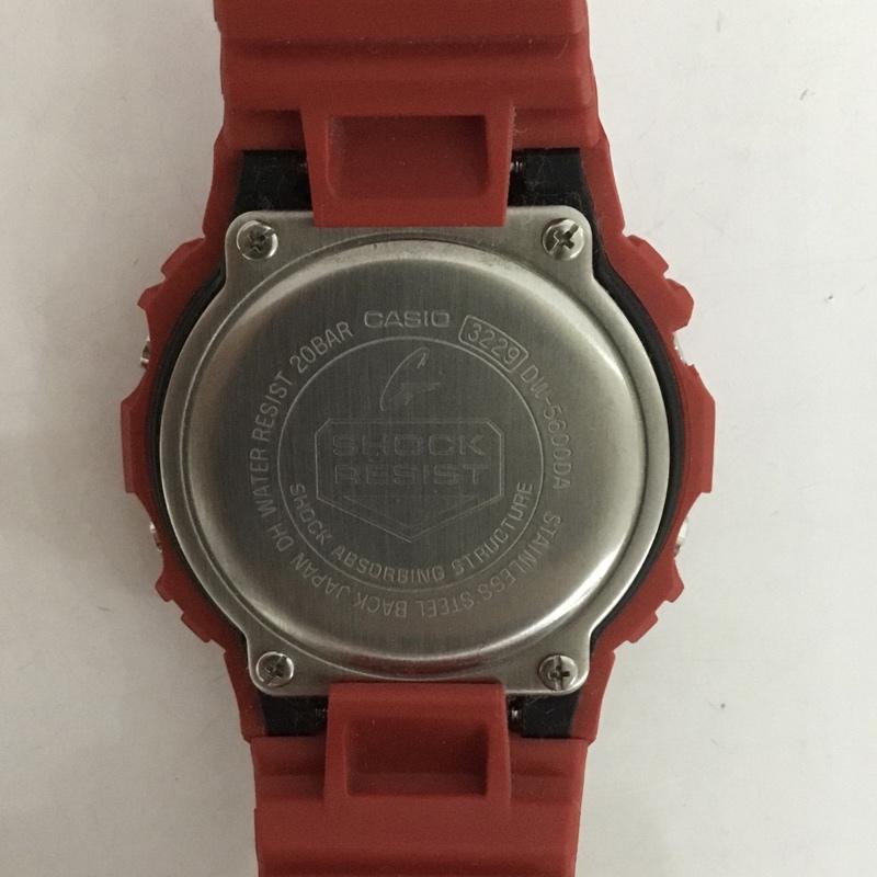 ジーショック G-SHOCK 腕時計 デジタル DW-5600DA ダルマ ロゴ、文字 赤 / レッド / メンズ USED 古着 中古 10124410