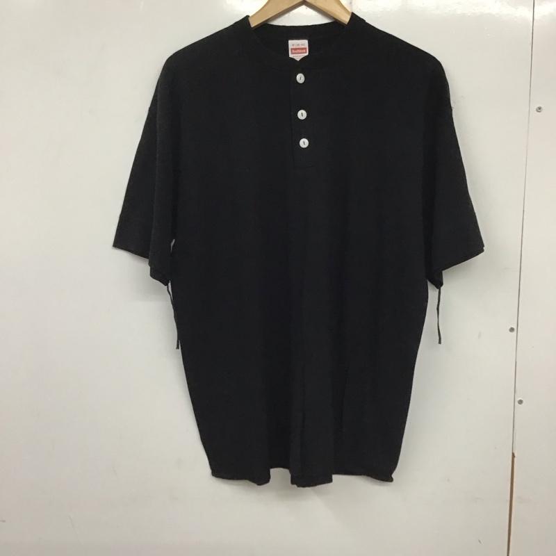 ヘルスニット Healthknit カットソー 半袖 半袖カットソー 無地Tシャツ ヘンリーネックカットソー M 無地 黒 / ブラック / メンズ USED 古着 中古 10138111